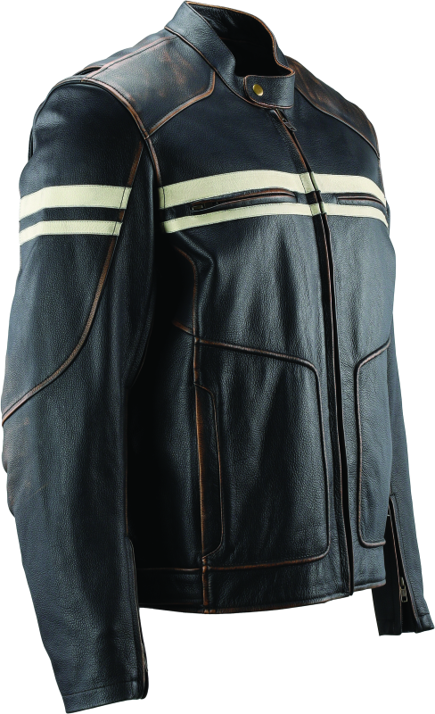 Kuryakyn By River Road Hoodlum Vintage Leather Jacket Black - Small