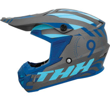 Load image into Gallery viewer, THH Helmets T730X Twister Gray/Blue Youth - Small