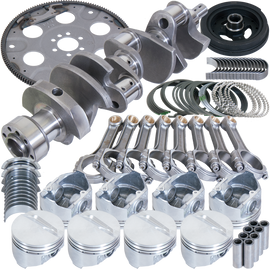 Eagle Chevy 350 1Pc 3.750in Crank 5.700in I-Beam Rods 4.000in Pistons 153 Tooth FP Balanced Assembly