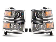 Load image into Gallery viewer, Raxiom 14-15 Chevrolet Silverado 1500 OE Projector Headlights/Chrome Trim- Black- Clear Lens