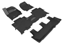 Load image into Gallery viewer, 3D MAXpider 2018-2020 Lincoln Navigator Kagu 1st &amp; 2nd &amp; 3rd Row Floormats - Black