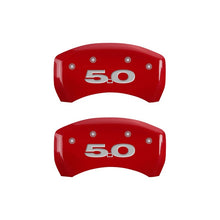 Load image into Gallery viewer, MGP Rear set 2 Caliper Covers Engraved Rear 50 Red finish silver ch