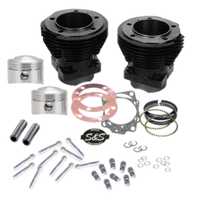 Load image into Gallery viewer, S&amp;S Cycle 79-84 BT 88in Sidewinder 3-5/8in Big Bore Cylinder Kit - Gloss Black
