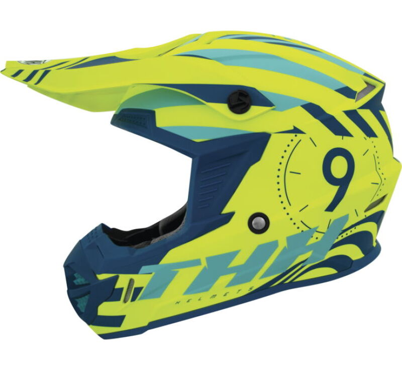 THH Helmets T730X Twister Neon Yellow/Blue Youth - Large