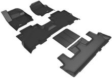 Load image into Gallery viewer, 3D MAXpider 2018-2020 Lincoln Navigator Kagu 1st &amp; 2nd &amp; 3rd Row Floormats - Black