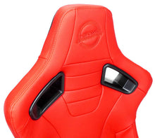 Load image into Gallery viewer, NRG Omega Reclinable Racing Seat (Pair) Red with Black Carbon Vinyl Back