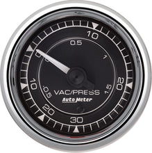 Load image into Gallery viewer, AutoMeter Chrono 2-1/16in VAC/Boost 30in HG/30PSI Mechanical Gauge - Chrome