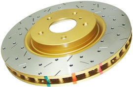 DBA 10+ Ford Mustang GT 5.0L V8 Front Drilled & Slotted 4000 Series Rotor w/ Black Hat