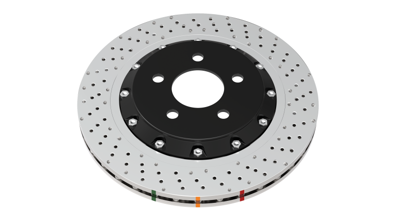 DBA 16-21 Mercedes-Benz C63 S AMG 5000 Series Drilled & Dimpled Front Brake Rotor w/Anodized Hat