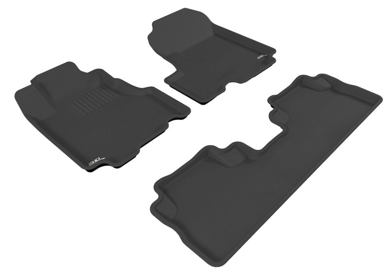 3D MAXpider 2007-2011 Honda CR-V Kagu 1st & 2nd Row Floormats - Black