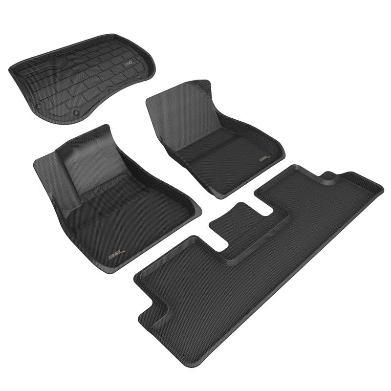 3D MAXpider 2018-2019 Tesla Model 3 Kagu 1st & 2nd Row Floormats - Black