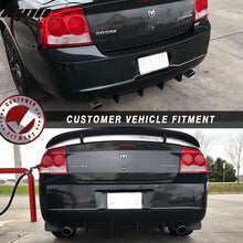 Load image into Gallery viewer, 2006-2010 Dodge Charger 4 Fin Unpainted Black Rear Bumper Diffuser PU