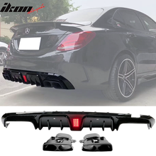 Load image into Gallery viewer, 2015-2021 Benz C W205C63 C63S AMG B Style Rear Diffuser + Exhaust Tips