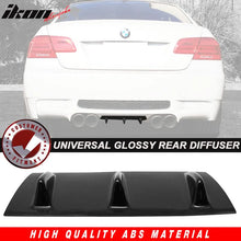 Load image into Gallery viewer, Universal 14"x6" 3 Fins Gloss Black Rear Bumper Diffuser ABS