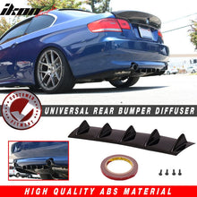Load image into Gallery viewer, 23" x 6" Universal Rear Bumper Diffuser Lip 5 Shark Fins Under
