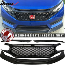 Load image into Gallery viewer, Fits 16-18 Honda Civic Coupe Sedan GT Front Lip &amp; Gloss Mesh Grille