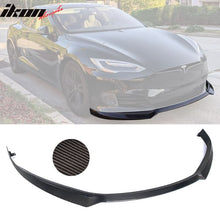 Load image into Gallery viewer, 2017-2020 Tesla Model S IKON Style Front Bumper Lip Carbon Fiber