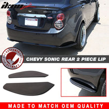 Load image into Gallery viewer, 2012-2014 Chevrolet Sonic 4Dr Sedan 2 Piece Rear Bumper Lip Splitter