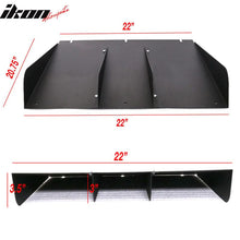 Load image into Gallery viewer, Universal 22" x 21" Texture Rear Bumper Canards 4 Shark Fins Aluminum