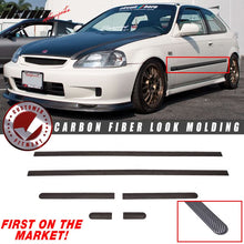 Load image into Gallery viewer, 1996-2000 Honda Civic 2Dr 3Dr Side Door Molding Carbon 3D Look ABS