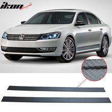 Load image into Gallery viewer, Fits 13 VW Passat CF Texture Side Skirt Extension Flat Bottom Line Lip