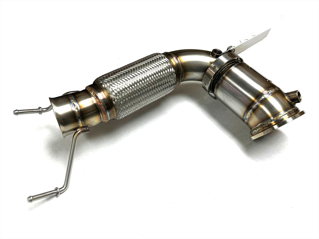 Sports Series 4" High Flow Catted Downpipe for the 2015+ Mini Cooper S, Clubman, Cabrio and Countryman US Spec B46 Engine