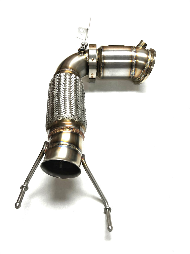 Sports Series 4" High Flow Catted Downpipe for the 2015+ Mini Cooper S, Clubman, Cabrio and Countryman US Spec B46 Engine
