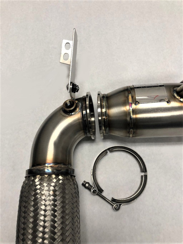 Sports Series 4" High Flow Catted Downpipe for the 2015+ Mini Cooper S, Clubman, Cabrio and Countryman US Spec B46 Engine