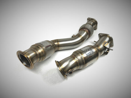 S58 Engine 200 CEL Catted Downpipes-Thermal Coated Black Finish (BM-EXH028TBCAT)