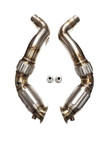 B58C Engine (F Chassis) with OPF 200 CEL Catted Downpipes - Polished Finish (BM-EXH034PCAT)