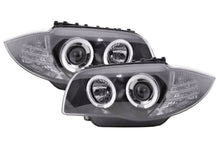 Load image into Gallery viewer, BMW 1-series E81 E82 E87 E88 Black Angel Eyes Headlight Set (2004-2011)