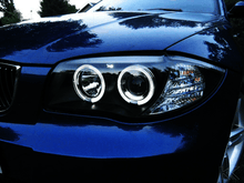 Load image into Gallery viewer, BMW 1-series E81 E82 E87 E88 Black Angel Eyes Headlight Set (2004-2011)