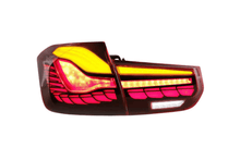 Load image into Gallery viewer, BMW 3-Series 6th Gen F30 F35 F80 GTS Style -Red or Smoked- OLED Dynamic Tail Lights (2012-2019)