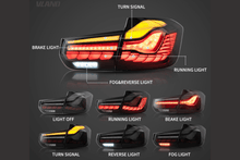 Load image into Gallery viewer, BMW 3-Series 6th Gen F30 F35 F80 GTS Style -Red or Smoked- OLED Dynamic Tail Lights (2012-2019)