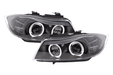 Load image into Gallery viewer, BMW 3-series E90 E91 Black Angel Eyes LED Headlight Set (2005-2012)