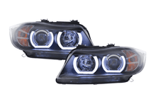 Load image into Gallery viewer, BMW 3 Series E90 /E91 Black LED U BAR Headlights (2005 - 2012)