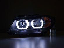 Load image into Gallery viewer, BMW 3-series E90 E91 Black U LED Headlights (2005-2012)