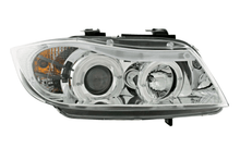 Load image into Gallery viewer, BMW 3-series E90 E91 Chrome Angel Eyes LED Headlight Set (2005-2012)