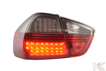 Load image into Gallery viewer, BMW 3-series E90 Sedan Red/Smoke Euro LED Taillights Set (2005-2008)