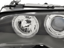 Load image into Gallery viewer, BMW E46 3-Series Coupe Black OE+ Angel Eyes Headlights - (2002-2005)