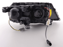 Load image into Gallery viewer, BMW E46 3-Series Sedan Black OE+ Angel Eyes Headlights - (2003-2006)