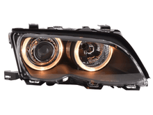 Load image into Gallery viewer, BMW E46 3-Series Sedan Black OE+ Angel Eyes Headlights - (2003-2006)