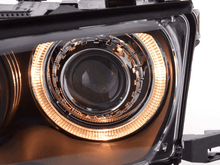 Load image into Gallery viewer, BMW E46 3-Series Sedan Black OE+ Angel Eyes Headlights - (2003-2006)