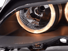 Load image into Gallery viewer, BMW E46 3-Series Sedan Black OE+ Angel Eyes Headlights - (2003-2006)