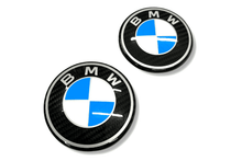 Load image into Gallery viewer, BMW Roundel Emblem Covers - OEM Style Carbon Fiber Emblem