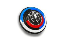 Load image into Gallery viewer, BMW Roundel Emblem Covers - Full Carbon Fiber 50th Anniversary Style
