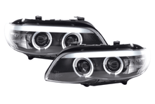 Load image into Gallery viewer, BMW X5 E53 Xenon Black Angel Eye LED Headlights (2003-2006)