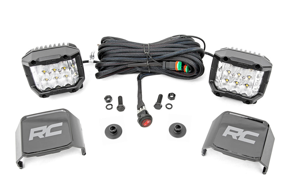 LED Light Kit | Ditch Mount |  2" Chrome Pair | Wide | Ford Bronco 4WD (21-26)