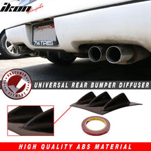 Load image into Gallery viewer, Universal 14"x6" 3 Fins Gloss Black Rear Bumper Diffuser ABS
