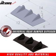 Load image into Gallery viewer, Universal 14"x6" 3 Fins Gloss Black Rear Bumper Diffuser ABS